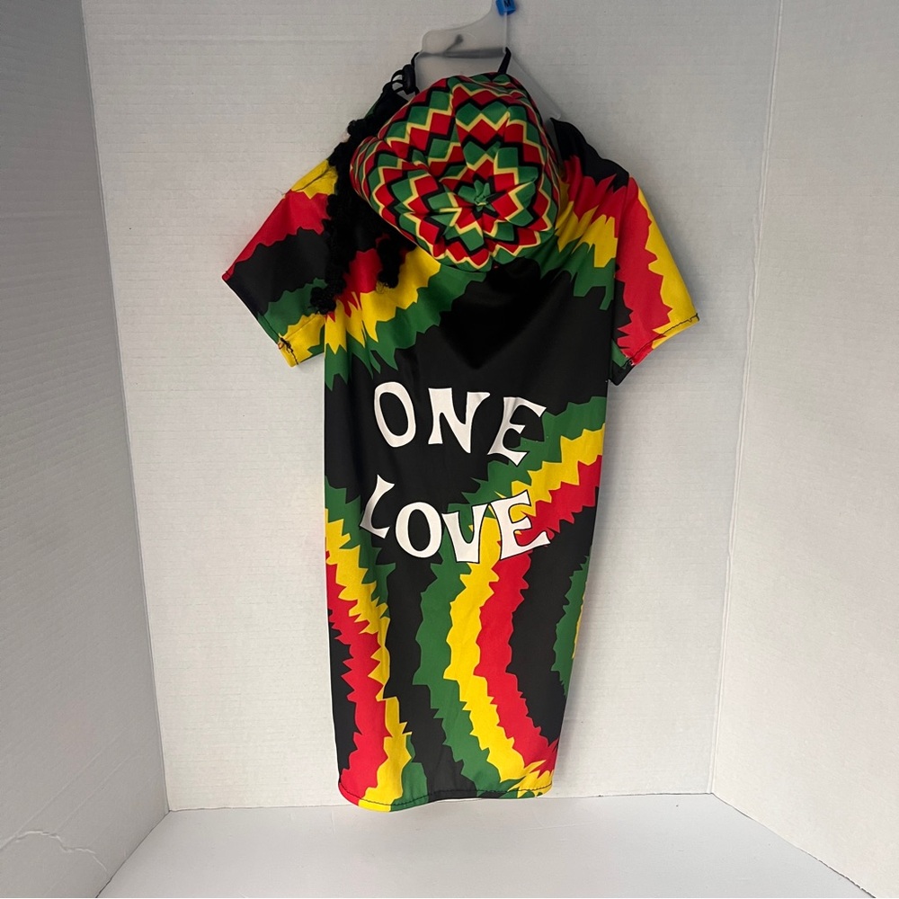 Rubie”One Love Rastafarian Dog Dress with Matching Hat